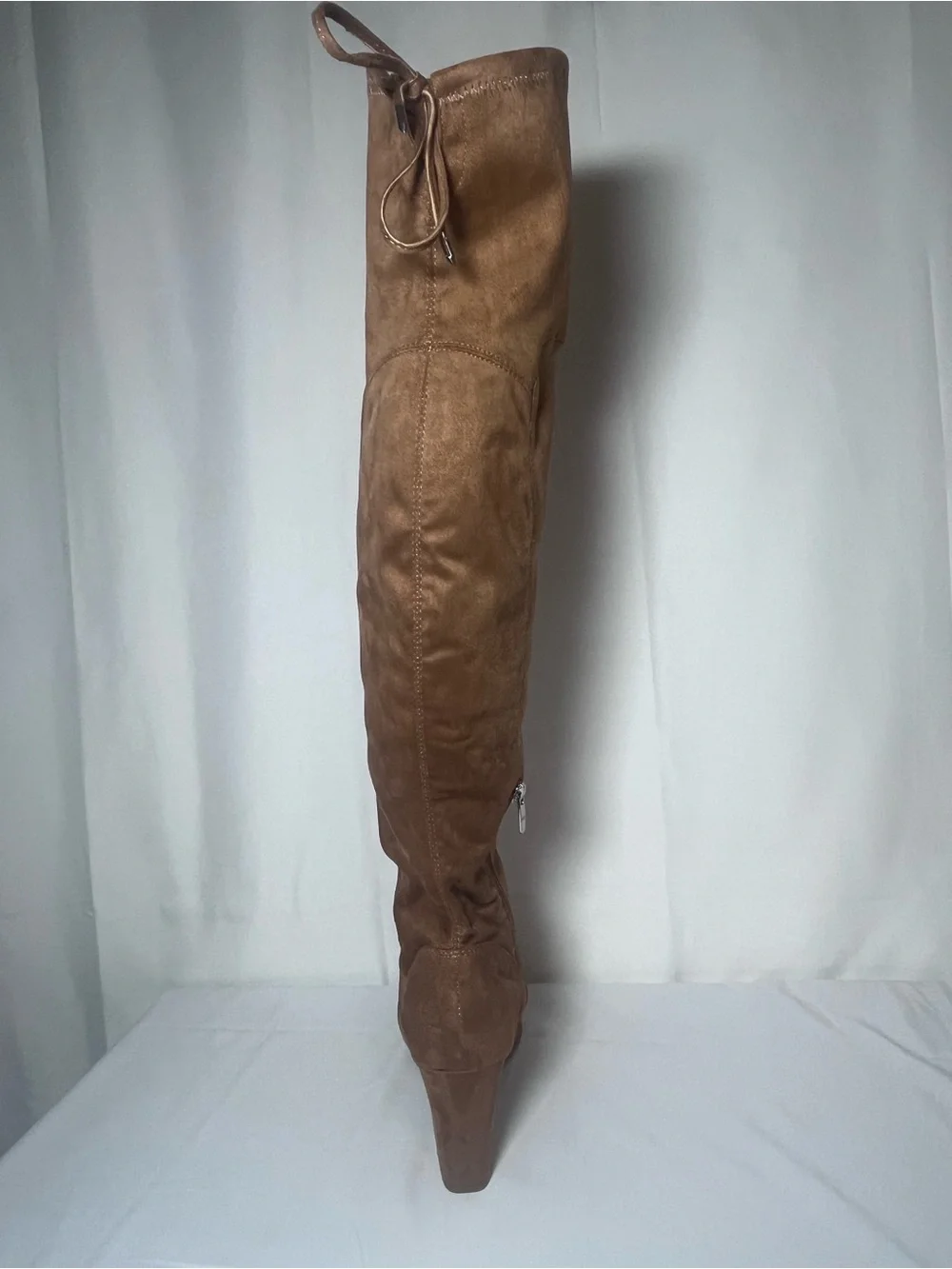 Marc Fisher Over-the-Knee Block Heel Boots - Brown Suede